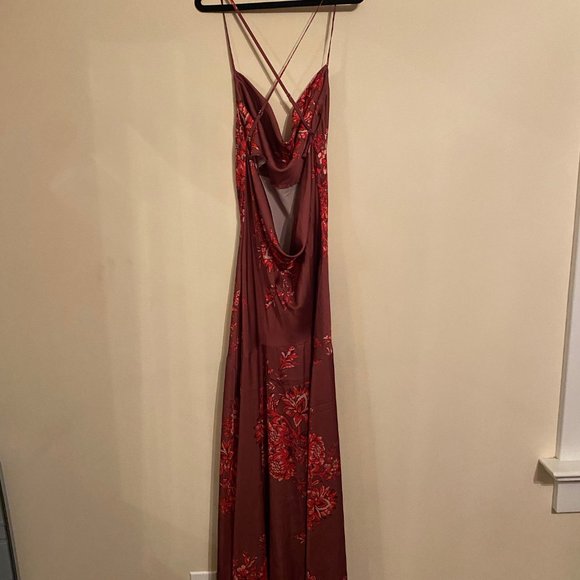 Free People Silky Floral Maxi Slip Dress - Picture 2 of 4